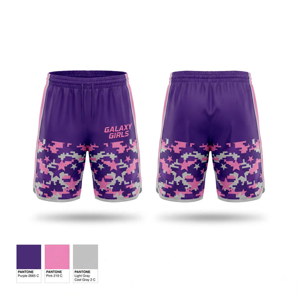 Athletic Shorts With Pockets, Galaxy Girls, Women's Soccer, Teamtime, Team time, sublimation, custom sports apparel, team uniforms, spirit wear, spiritwear, sports uniforms, custom shirts, team store, custom team store, fundraiser sports, apparel fundraiser