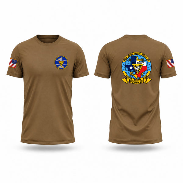 Old School Cotton Feel Shirt, Mobile Inshore Undersea Warfare Unit 108, Navy, Teamtime, Team time, sublimation, custom sports apparel, team uniforms, spirit wear, spiritwear, sports uniforms, custom shirts, team store, custom team store, fundraiser sports, apparel fundraiser