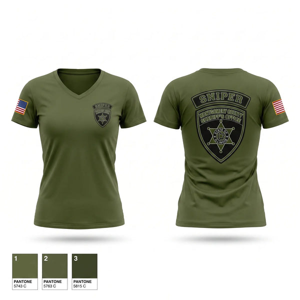 Womens Short Sleeve Vneck Shirt, Montgomery County Sheriff’s Office, Police, Teamtime, Team time, sublimation, custom sports apparel, team uniforms, spirit wear, spiritwear, sports uniforms, custom shirts, team store, custom team store, fundraiser sports, apparel fundraiser