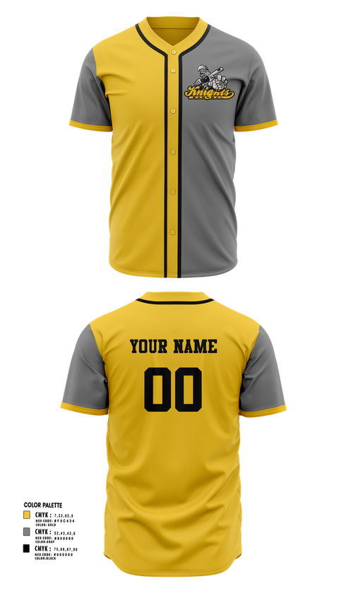 Full Button Baseball Jersey, Sheffield Knights, Baseball, Teamtime, Team time, sublimation, custom sports apparel, team uniforms, spirit wear, spiritwear, sports uniforms, custom shirts, team store, custom team store, fundraiser sports, apparel fundraiser