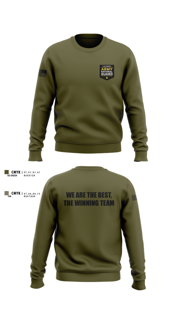 Crew Neck Sweatshirt, Recruiting and Retention Battalion, National Guard, Teamtime, Team time, sublimation, custom sports apparel, team uniforms, spirit wear, spiritwear, sports uniforms, custom shirts, team store, custom team store, fundraiser sports, apparel fundraiser
