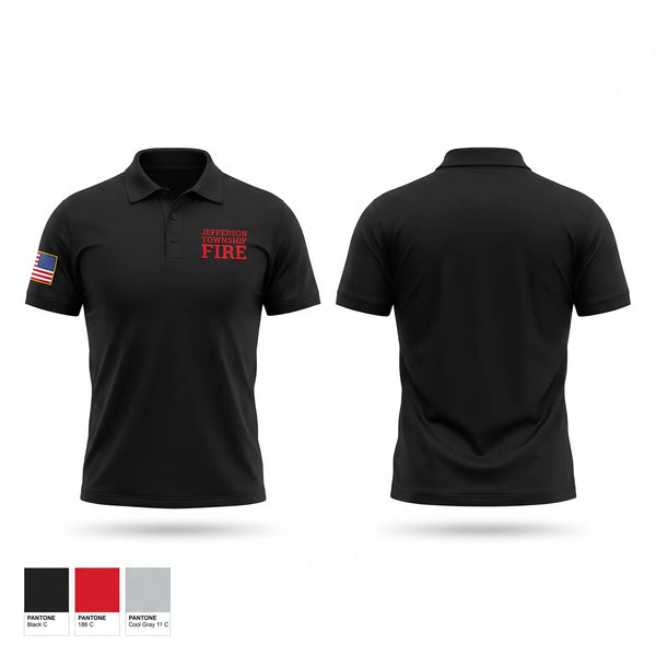 Short Sleeve Performance Polo, JEFFERSON TOWNSHIP FIRE, Fire Department, Teamtime, Team time, sublimation, custom sports apparel, team uniforms, spirit wear, spiritwear, sports uniforms, custom shirts, team store, custom team store, fundraiser sports, apparel fundraiser
