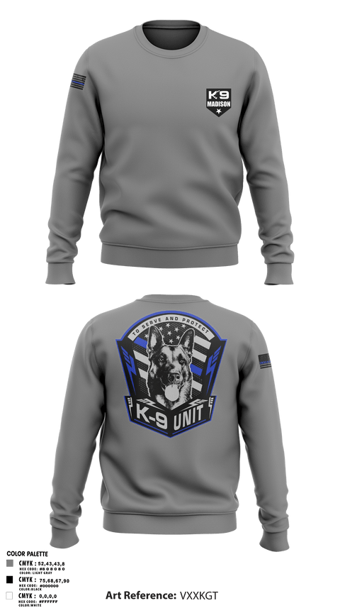 Crew Neck Sweatshirt, K-9, , Teamtime, Team time, sublimation, custom sports apparel, team uniforms, spirit wear, spiritwear, sports uniforms, custom shirts, team store, custom team store, fundraiser sports, apparel fundraiser