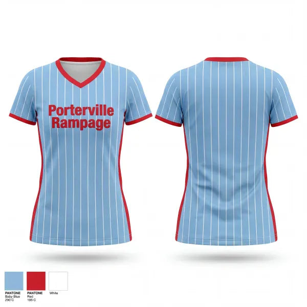Womens Short Sleeve Vneck Shirt, Porterville Rampage, Softball, Teamtime, Team time, sublimation, custom sports apparel, team uniforms, spirit wear, spiritwear, sports uniforms, custom shirts, team store, custom team store, fundraiser sports, apparel fundraiser