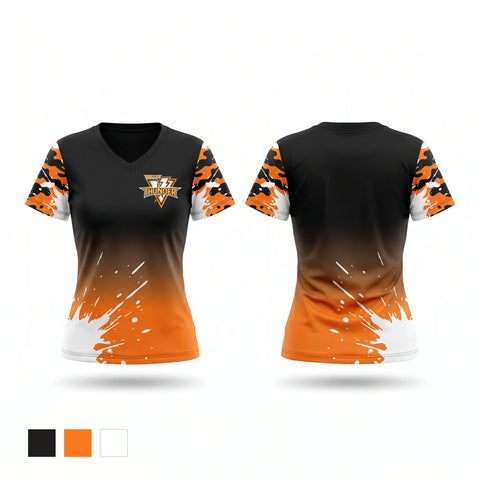 Womens Short Sleeve Vneck Shirt, Valley Thunder, Ice Hockey, Teamtime, Team time, sublimation, custom sports apparel, team uniforms, spirit wear, spiritwear, sports uniforms, custom shirts, team store, custom team store, fundraiser sports, apparel fundraiser
