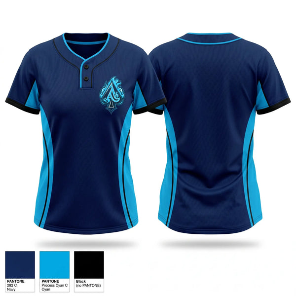 Two Button Softball Jersey, Aces, Softball, Teamtime, Team time, sublimation, custom sports apparel, team uniforms, spirit wear, spiritwear, sports uniforms, custom shirts, team store, custom team store, fundraiser sports, apparel fundraiser
