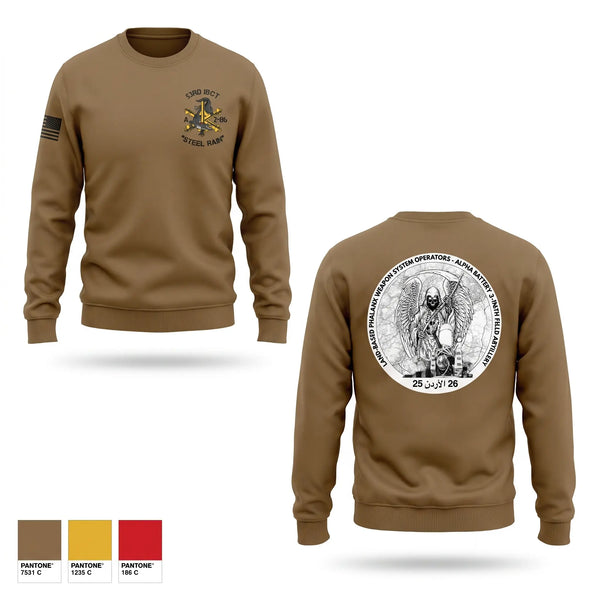 Crew Neck Sweatshirt, A BATTERY 2-116th FAR, Army, Teamtime, Team time, sublimation, custom sports apparel, team uniforms, spirit wear, spiritwear, sports uniforms, custom shirts, team store, custom team store, fundraiser sports, apparel fundraiser