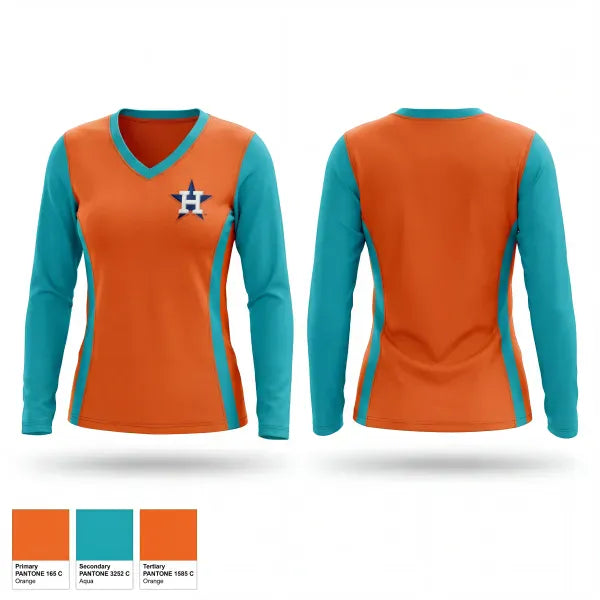 Womens Long Sleeve Vneck Shirt, Hartford Astros, Softball, Teamtime, Team time, sublimation, custom sports apparel, team uniforms, spirit wear, spiritwear, sports uniforms, custom shirts, team store, custom team store, fundraiser sports, apparel fundraiser