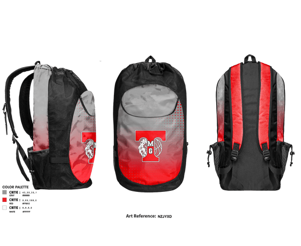 Gear Bag, TMG Lions, Men's Basketball, Teamtime, Team time, sublimation, custom sports apparel, team uniforms, spirit wear, spiritwear, sports uniforms, custom shirts, team store, custom team store, fundraiser sports, apparel fundraiser