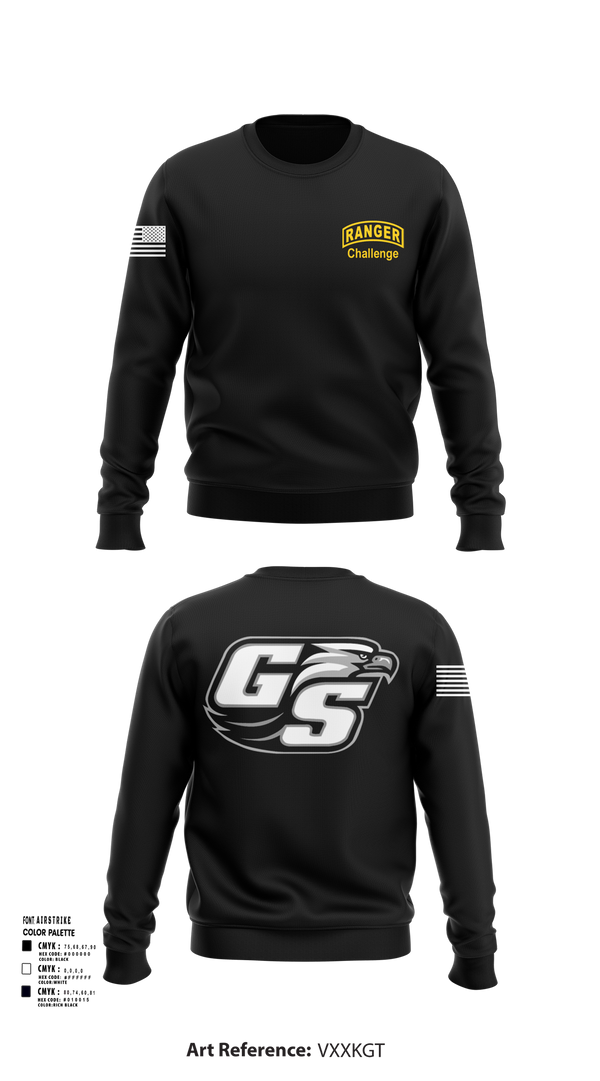 Crew Neck Sweatshirt, GASOU ROTC Ranger Challenge, , Teamtime, Team time, sublimation, custom sports apparel, team uniforms, spirit wear, spiritwear, sports uniforms, custom shirts, team store, custom team store, fundraiser sports, apparel fundraiser