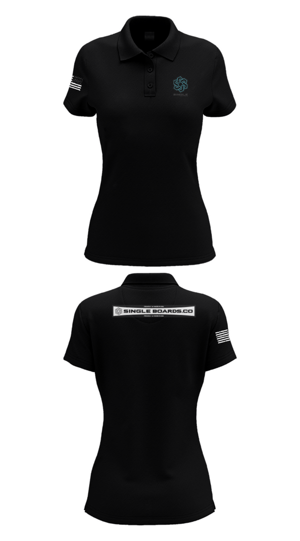 Women's Short Sleeve Performance Polo, Single Boards.co, E-Sports, Teamtime, Team time, sublimation, custom sports apparel, team uniforms, spirit wear, spiritwear, sports uniforms, custom shirts, team store, custom team store, fundraiser sports, apparel fundraiser