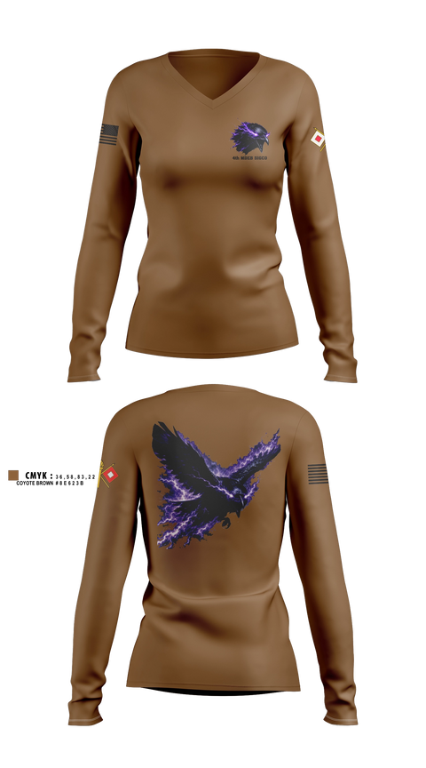 Womens Long Sleeve Vneck Shirt, 4th MDEB SigCo, Army, Teamtime, Team time, sublimation, custom sports apparel, team uniforms, spirit wear, spiritwear, sports uniforms, custom shirts, team store, custom team store, fundraiser sports, apparel fundraiser