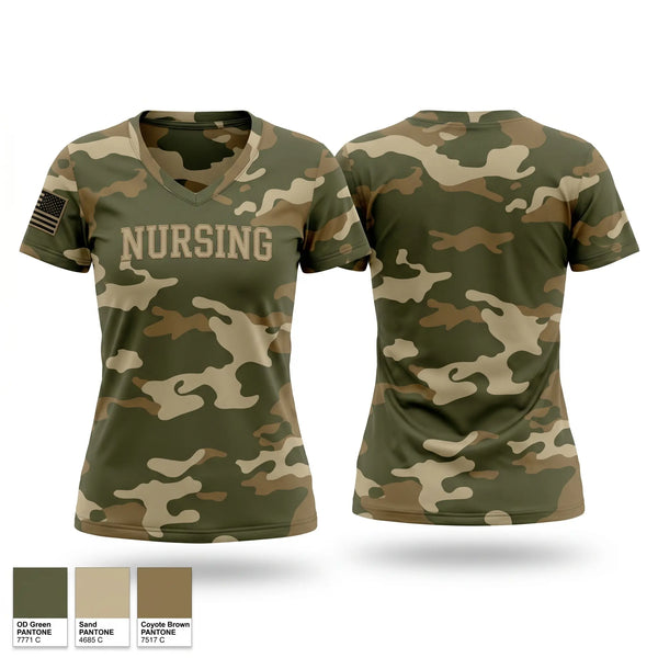 Womens Short Sleeve Vneck Shirt, Nursing, Air Force, Teamtime, Team time, sublimation, custom sports apparel, team uniforms, spirit wear, spiritwear, sports uniforms, custom shirts, team store, custom team store, fundraiser sports, apparel fundraiser