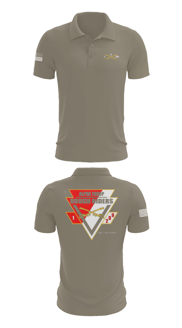Short Sleeve Performance Polo, A Troop, 1st squadron-299th Calvary Regiment, , Teamtime, Team time, sublimation, custom sports apparel, team uniforms, spirit wear, spiritwear, sports uniforms, custom shirts, team store, custom team store, fundraiser sports, apparel fundraiser