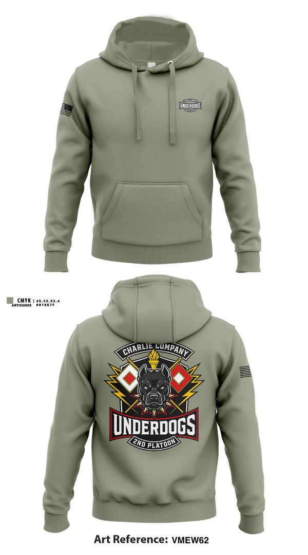 Hoodie, C co 2nd plt Underdogs, Army, Teamtime, Team time, sublimation, custom sports apparel, team uniforms, spirit wear, spiritwear, sports uniforms, custom shirts, team store, custom team store, fundraiser sports, apparel fundraiser