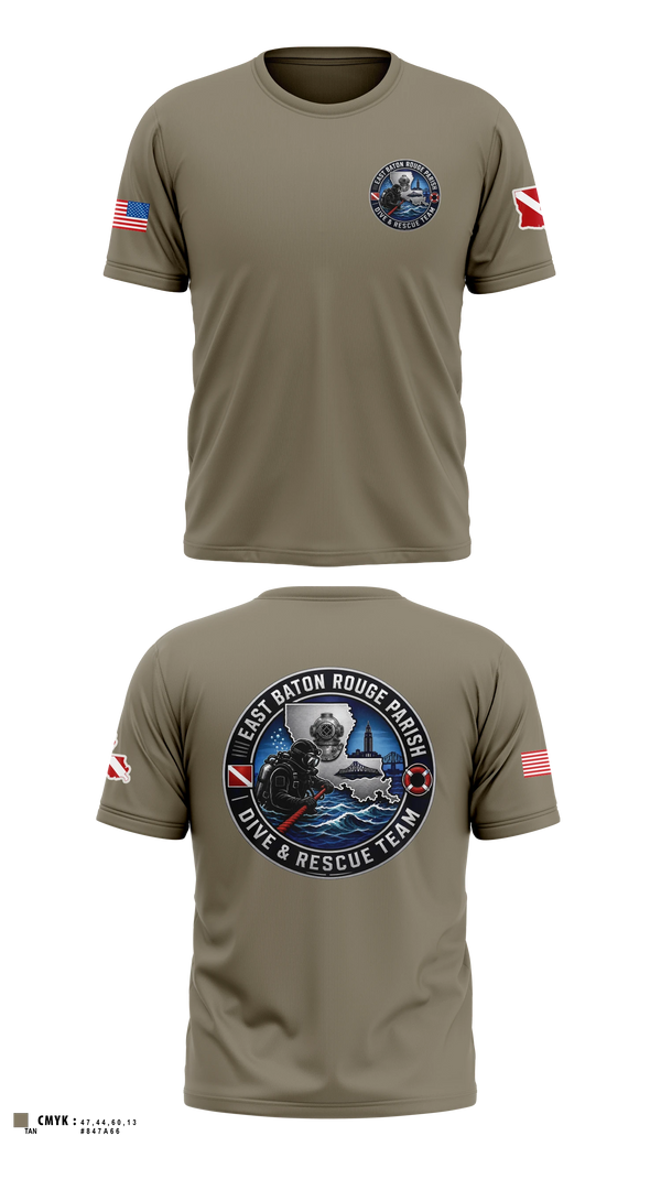 Old School Cotton Feel Shirt, East Baton Rouge Parish Dive & Rescue Team, Fire Department, Teamtime, Team time, sublimation, custom sports apparel, team uniforms, spirit wear, spiritwear, sports uniforms, custom shirts, team store, custom team store, fundraiser sports, apparel fundraiser