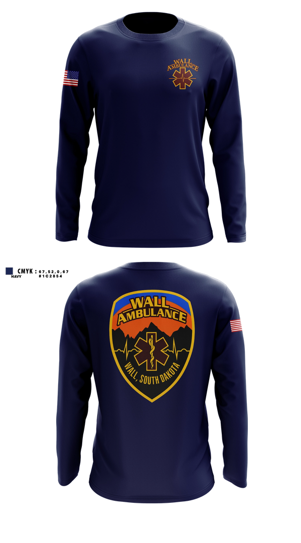 Long Sleeve Performance Shirt, Wall Ambulance Service, EMS/EMT, Teamtime, Team time, sublimation, custom sports apparel, team uniforms, spirit wear, spiritwear, sports uniforms, custom shirts, team store, custom team store, fundraiser sports, apparel fundraiser