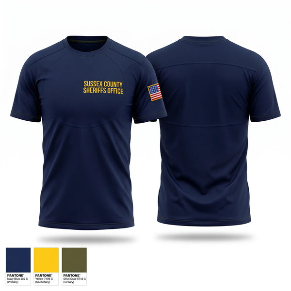 Old School Cotton Feel Shirt, Sussex County Sheriff’s Office, Police, Teamtime, Team time, sublimation, custom sports apparel, team uniforms, spirit wear, spiritwear, sports uniforms, custom shirts, team store, custom team store, fundraiser sports, apparel fundraiser