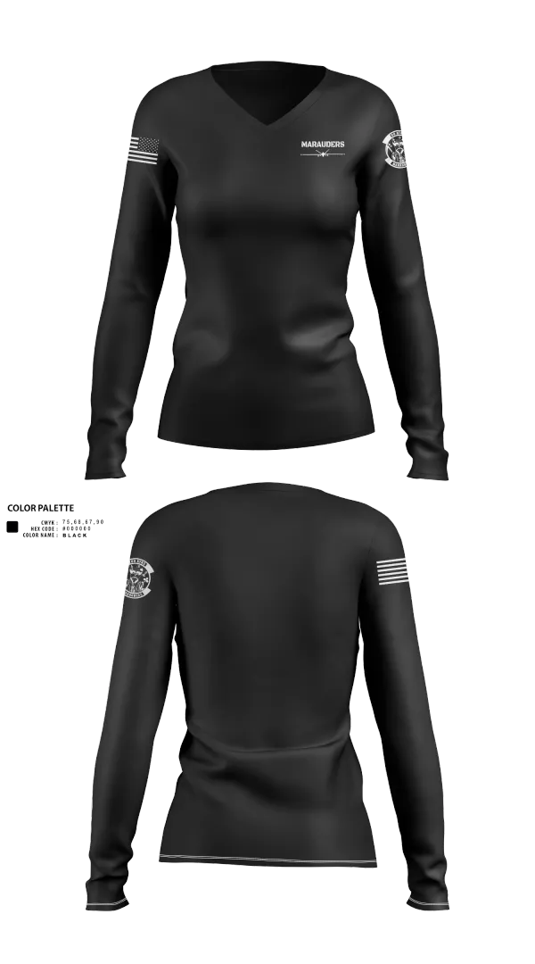 Womens Long Sleeve Vneck Shirt, , Air Force, Teamtime, Team time, sublimation, custom sports apparel, team uniforms, spirit wear, spiritwear, sports uniforms, custom shirts, team store, custom team store, fundraiser sports, apparel fundraiser