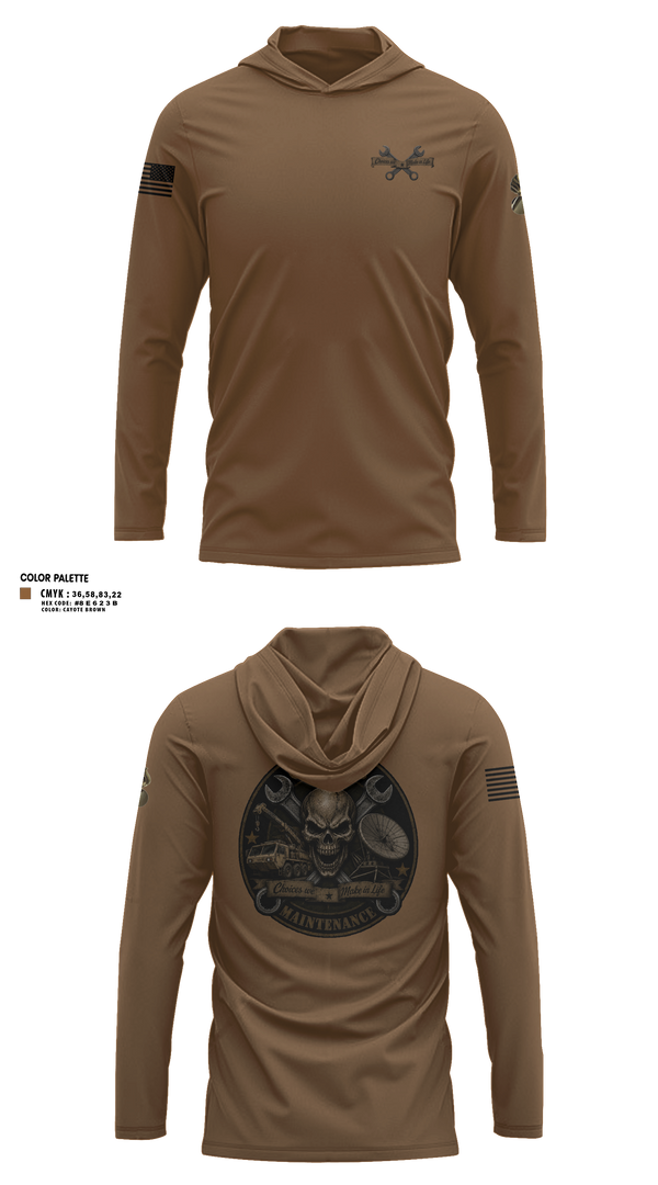 Long Sleeve Performance Shirt with hood, CTF D-2, Army, Teamtime, Team time, sublimation, custom sports apparel, team uniforms, spirit wear, spiritwear, sports uniforms, custom shirts, team store, custom team store, fundraiser sports, apparel fundraiser