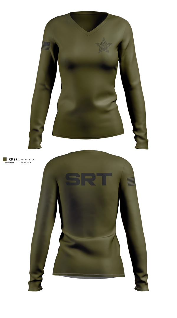 Womens Long Sleeve Vneck Shirt, Coshocton SRT, Police, Teamtime, Team time, sublimation, custom sports apparel, team uniforms, spirit wear, spiritwear, sports uniforms, custom shirts, team store, custom team store, fundraiser sports, apparel fundraiser