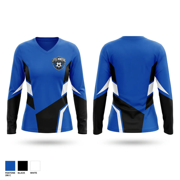 Womens Long Sleeve Vneck Shirt, Little Monsters Soccer Club, Men's Soccer, Teamtime, Team time, sublimation, custom sports apparel, team uniforms, spirit wear, spiritwear, sports uniforms, custom shirts, team store, custom team store, fundraiser sports, apparel fundraiser