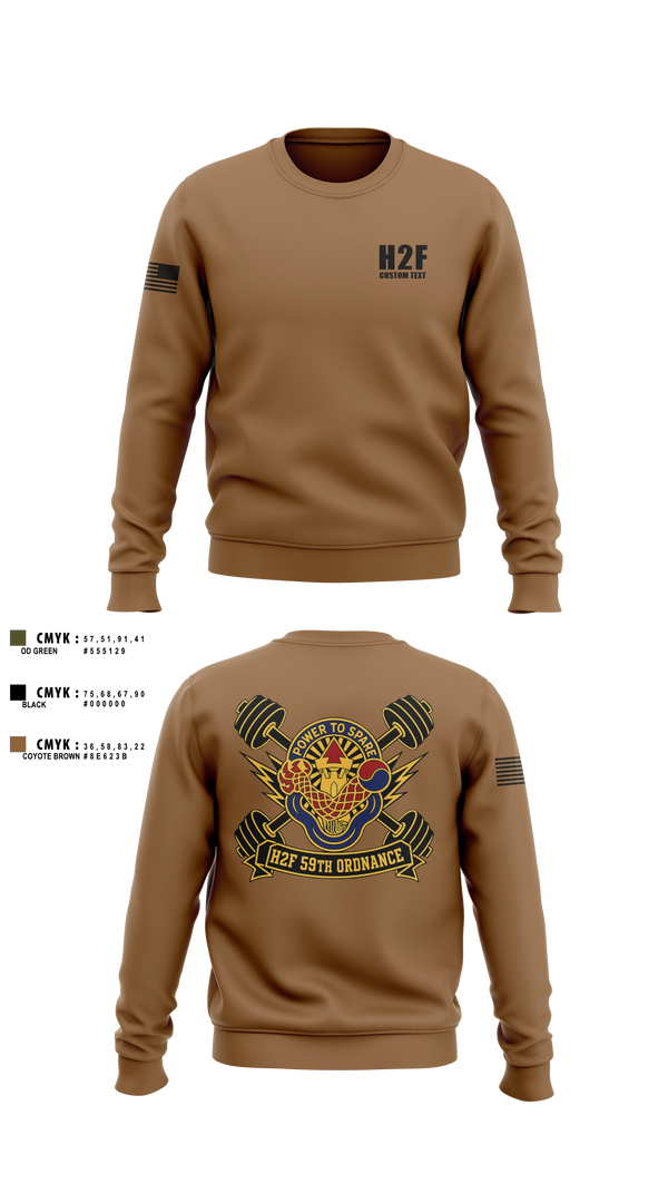 Crew Neck Sweatshirt, 59th ORD BDE, Army, Teamtime, Team time, sublimation, custom sports apparel, team uniforms, spirit wear, spiritwear, sports uniforms, custom shirts, team store, custom team store, fundraiser sports, apparel fundraiser