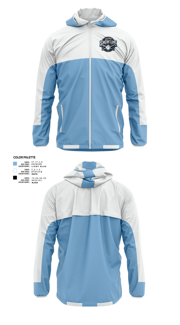 Windbreaker, Indy Showtime, Baseball, Teamtime, Team time, sublimation, custom sports apparel, team uniforms, spirit wear, spiritwear, sports uniforms, custom shirts, team store, custom team store, fundraiser sports, apparel fundraiser