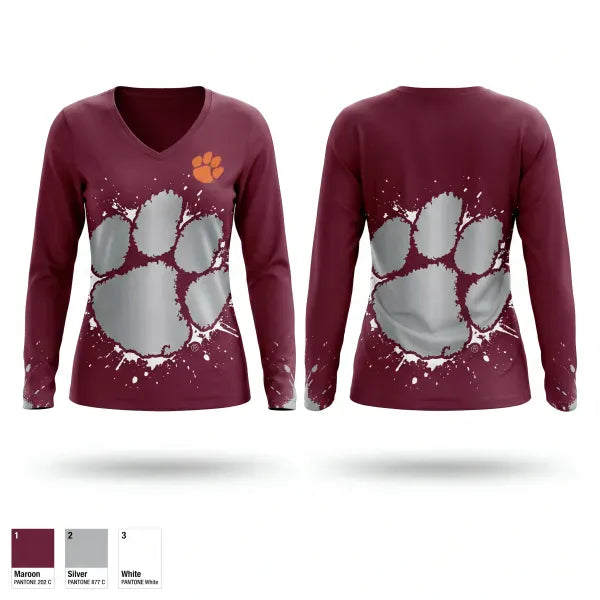 Womens Long Sleeve Vneck Shirt, Matawan Regional High School Baseball, Baseball, Teamtime, Team time, sublimation, custom sports apparel, team uniforms, spirit wear, spiritwear, sports uniforms, custom shirts, team store, custom team store, fundraiser sports, apparel fundraiser