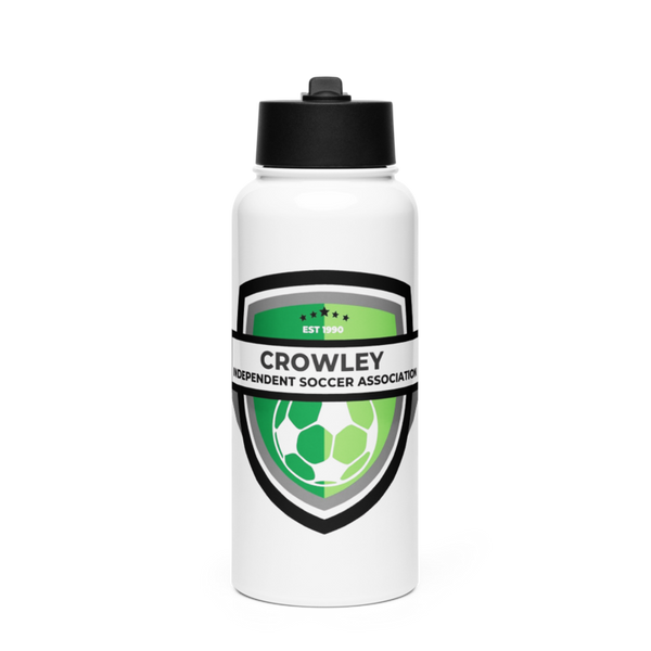 Crowley Independent Soccer Association 80091222 Stainless Steel Water Bottle with a Straw Lid