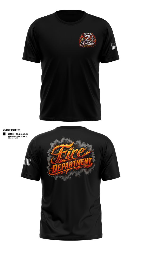 Old School Cotton Feel Shirt, Sibley District 2, Fire Department, Teamtime, Team time, sublimation, custom sports apparel, team uniforms, spirit wear, spiritwear, sports uniforms, custom shirts, team store, custom team store, fundraiser sports, apparel fundraiser