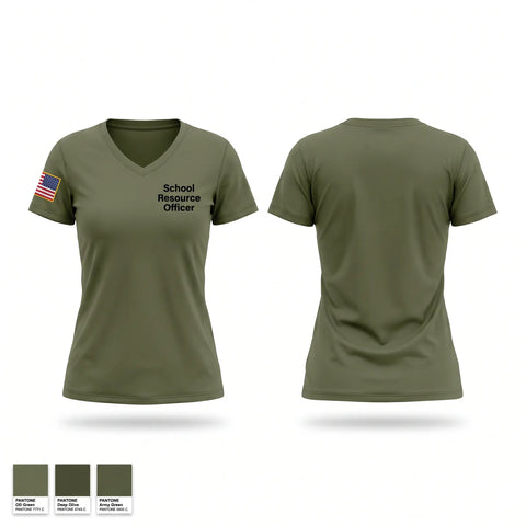 Womens Short Sleeve Vneck Shirt, School Resource Officer, Police, Teamtime, Team time, sublimation, custom sports apparel, team uniforms, spirit wear, spiritwear, sports uniforms, custom shirts, team store, custom team store, fundraiser sports, apparel fundraiser