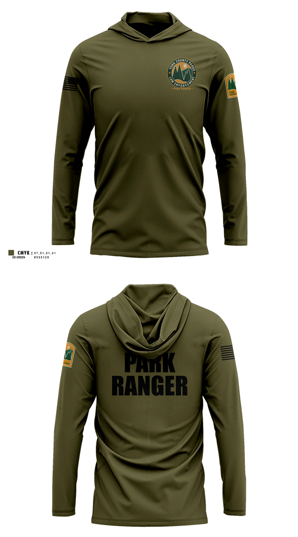 Long Sleeve hooded sunshirt, York County Park Ranger Division, Police, Teamtime, Team time, sublimation, custom sports apparel, team uniforms, spirit wear, spiritwear, sports uniforms, custom shirts, team store, custom team store, fundraiser sports, apparel fundraiser