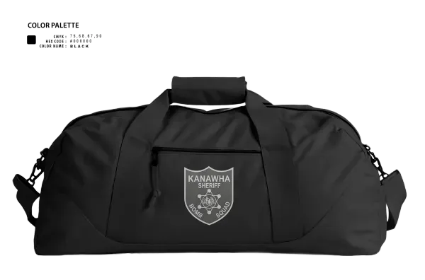 Duffle Bag, Kanawha Sheriff Bomb Squad, Police, Teamtime, Team time, sublimation, custom sports apparel, team uniforms, spirit wear, spiritwear, sports uniforms, custom shirts, team store, custom team store, fundraiser sports, apparel fundraiser
