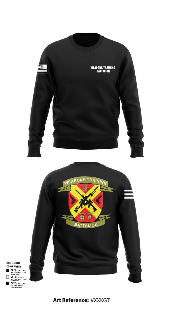 Crew Neck Sweatshirt, Weapons Training Battalion, Marines, Teamtime, Team time, sublimation, custom sports apparel, team uniforms, spirit wear, spiritwear, sports uniforms, custom shirts, team store, custom team store, fundraiser sports, apparel fundraiser