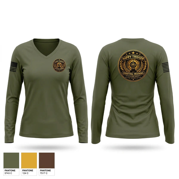 Womens Long Sleeve Vneck Shirt, Fire arms Instructor, EMS/EMT, Teamtime, Team time, sublimation, custom sports apparel, team uniforms, spirit wear, spiritwear, sports uniforms, custom shirts, team store, custom team store, fundraiser sports, apparel fundraiser