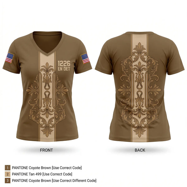 Womens Short Sleeve Vneck Shirt, 1226 EN DET, National Guard, Teamtime, Team time, sublimation, custom sports apparel, team uniforms, spirit wear, spiritwear, sports uniforms, custom shirts, team store, custom team store, fundraiser sports, apparel fundraiser