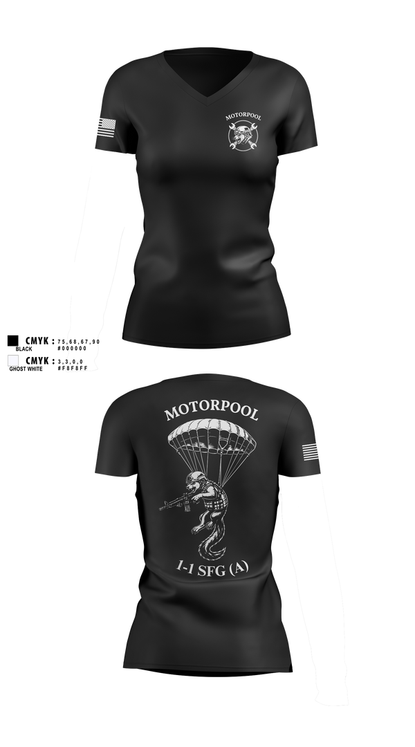 Womens Short Sleeve Vneck Shirt, 1-1 SFG (A) MOPO, Army, Teamtime, Team time, sublimation, custom sports apparel, team uniforms, spirit wear, spiritwear, sports uniforms, custom shirts, team store, custom team store, fundraiser sports, apparel fundraiser