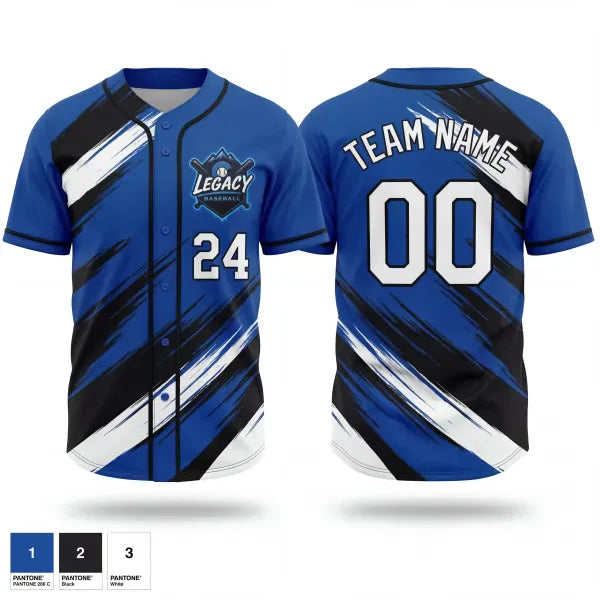 Full Button Baseball Jersey, Legacy Baseball, Baseball, Teamtime, Team time, sublimation, custom sports apparel, team uniforms, spirit wear, spiritwear, sports uniforms, custom shirts, team store, custom team store, fundraiser sports, apparel fundraiser
