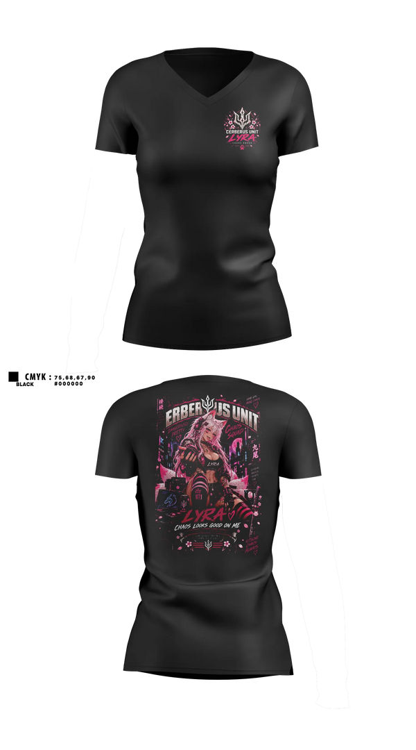 Womens Short Sleeve Vneck Shirt, C.s.nine tails, E-Sports, Teamtime, Team time, sublimation, custom sports apparel, team uniforms, spirit wear, spiritwear, sports uniforms, custom shirts, team store, custom team store, fundraiser sports, apparel fundraiser
