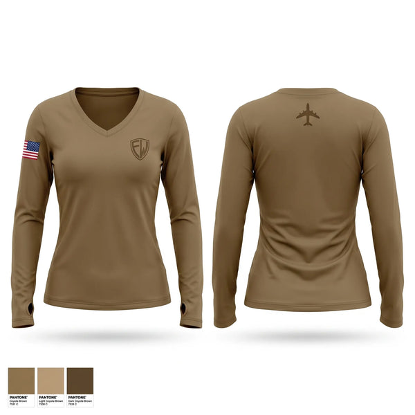 Womens Long Sleeve Vneck Shirt, 179th AW, Air Force, Teamtime, Team time, sublimation, custom sports apparel, team uniforms, spirit wear, spiritwear, sports uniforms, custom shirts, team store, custom team store, fundraiser sports, apparel fundraiser