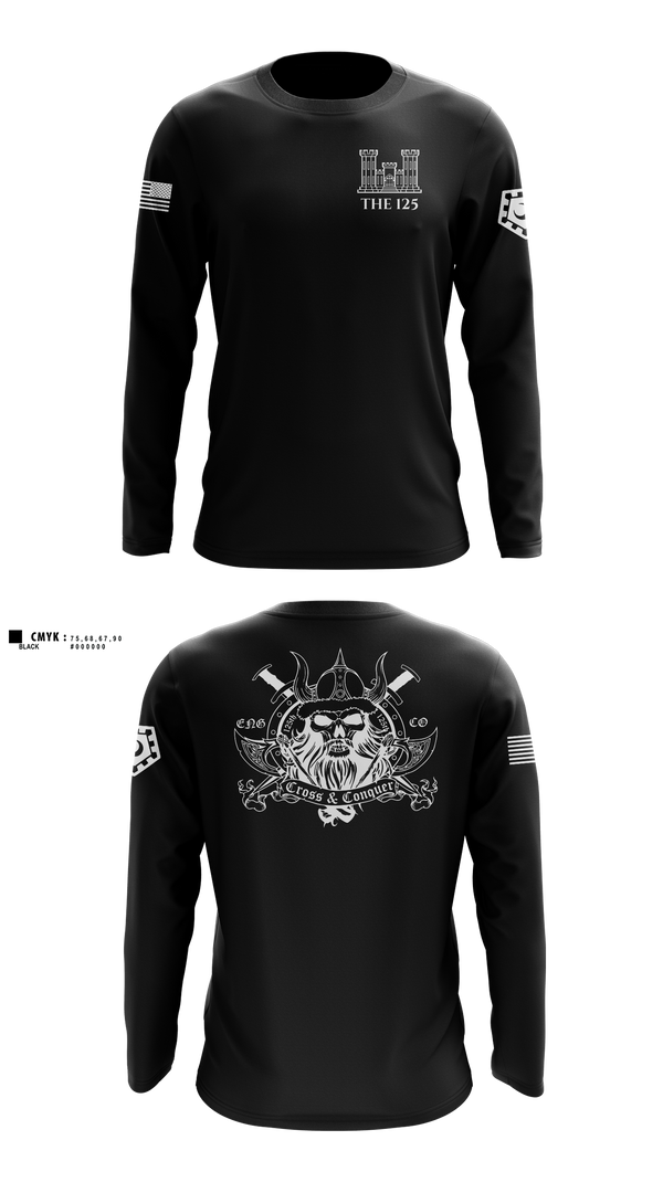 Long Sleeve Performance Shirt, 125 ENGINEER COMPANY, National Guard, Teamtime, Team time, sublimation, custom sports apparel, team uniforms, spirit wear, spiritwear, sports uniforms, custom shirts, team store, custom team store, fundraiser sports, apparel fundraiser