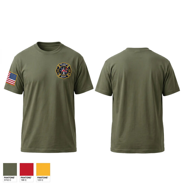 Old School Cotton Feel Shirt, Port Orford Fire Dept., Fire Department, Teamtime, Team time, sublimation, custom sports apparel, team uniforms, spirit wear, spiritwear, sports uniforms, custom shirts, team store, custom team store, fundraiser sports, apparel fundraiser