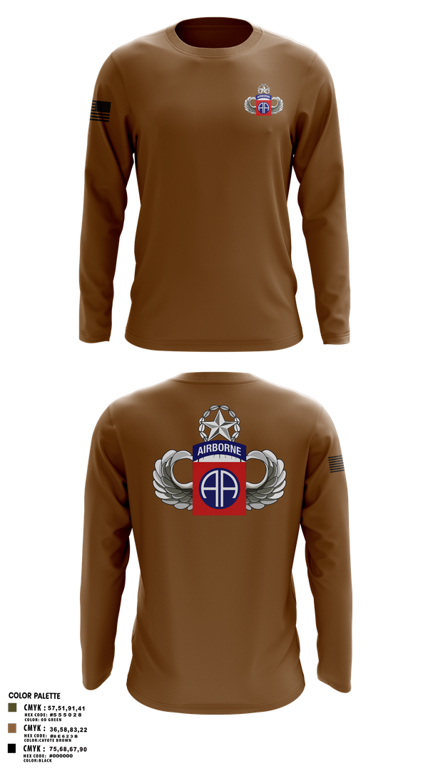 Long Sleeve Performance Shirt, HHC 82nd ABN Division, , Teamtime, Team time, sublimation, custom sports apparel, team uniforms, spirit wear, spiritwear, sports uniforms, custom shirts, team store, custom team store, fundraiser sports, apparel fundraiser