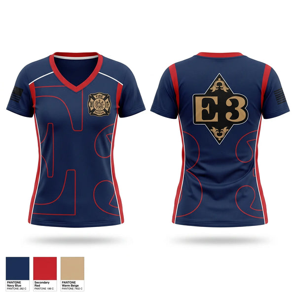 Womens Short Sleeve Vneck Shirt, Joppa Fire rescue, Fire Department, Teamtime, Team time, sublimation, custom sports apparel, team uniforms, spirit wear, spiritwear, sports uniforms, custom shirts, team store, custom team store, fundraiser sports, apparel fundraiser