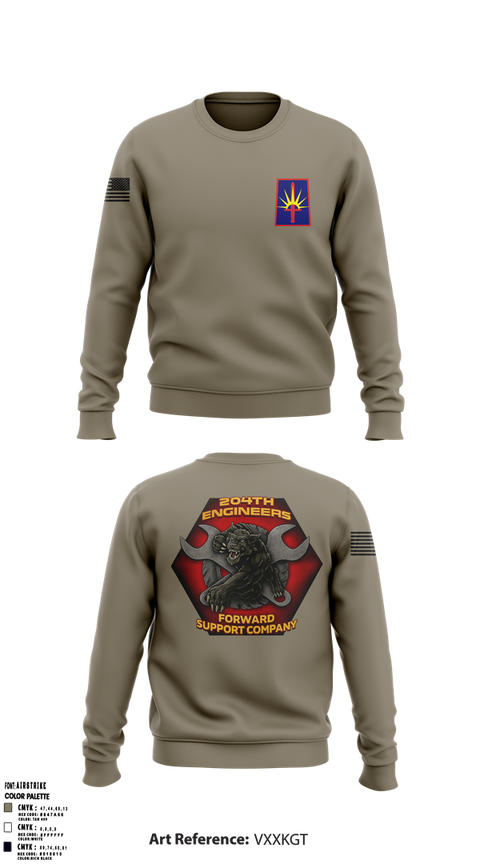 Crew Neck Sweatshirt, 204thFSC, National Guard, Teamtime, Team time, sublimation, custom sports apparel, team uniforms, spirit wear, spiritwear, sports uniforms, custom shirts, team store, custom team store, fundraiser sports, apparel fundraiser