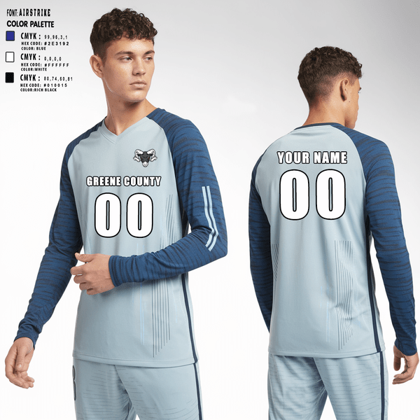 Long Sleeve Performance Shirt, Greene County Middle School Soccer, Men's Soccer, Teamtime, Team time, sublimation, custom sports apparel, team uniforms, spirit wear, spiritwear, sports uniforms, custom shirts, team store, custom team store, fundraiser sports, apparel fundraiser