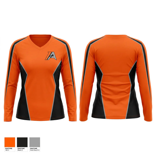 Womens Long Sleeve Vneck Shirt, Team IA, Men's Basketball, Teamtime, Team time, sublimation, custom sports apparel, team uniforms, spirit wear, spiritwear, sports uniforms, custom shirts, team store, custom team store, fundraiser sports, apparel fundraiser