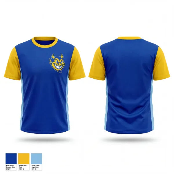Old School Cotton Feel Shirt, Falkville Blue Devils, Baseball, Teamtime, Team time, sublimation, custom sports apparel, team uniforms, spirit wear, spiritwear, sports uniforms, custom shirts, team store, custom team store, fundraiser sports, apparel fundraiser