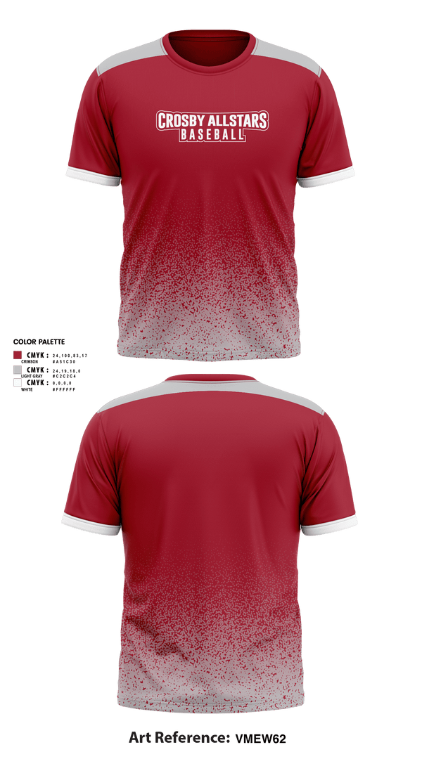 Short Sleeve Performance Shirt, Crosby Allstars, Baseball, Teamtime, Team time, sublimation, custom sports apparel, team uniforms, spirit wear, spiritwear, sports uniforms, custom shirts, team store, custom team store, fundraiser sports, apparel fundraiser